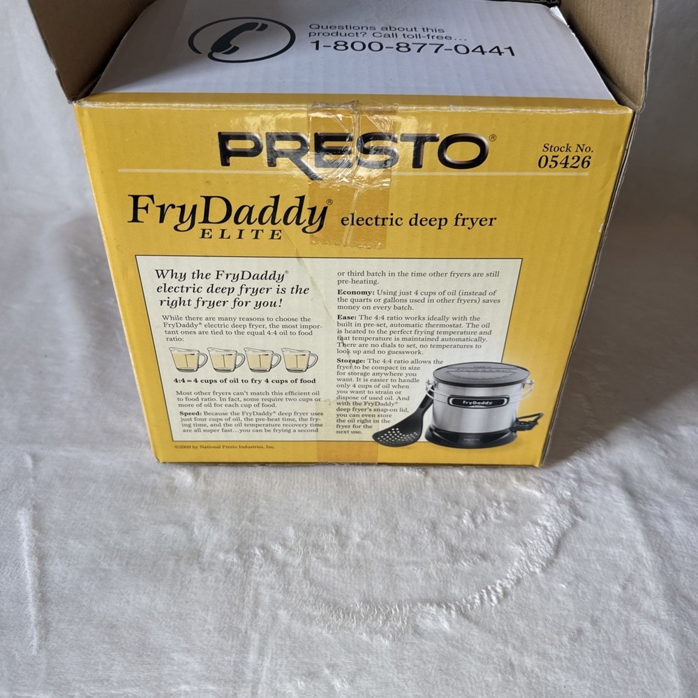 Presto FryDaddy Elite 05426 4 Cup Non Stick Easy Clean Sealed - Picture 4 of 10